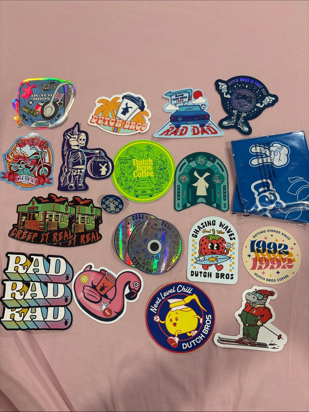 20 pack dutch bros stickers + merch
